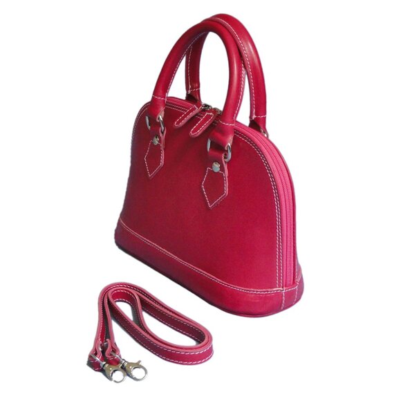 I Medici Italian Leather Handbag/Shoulder bag - Pink - Picture 2 of 4